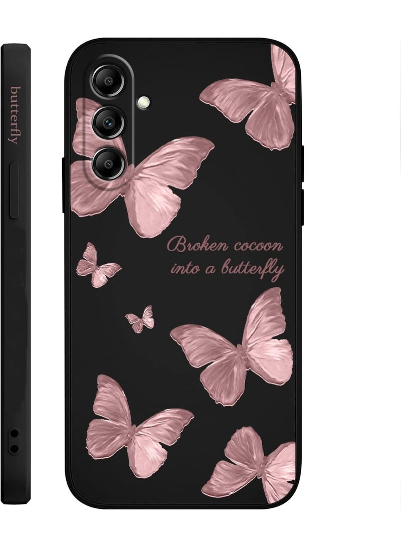 Red Butterfly Soft TPU Case For Samsung Galaxy A36 Shockproof Silicone Cover (black,  Samsung Galaxy A36) - Image 1